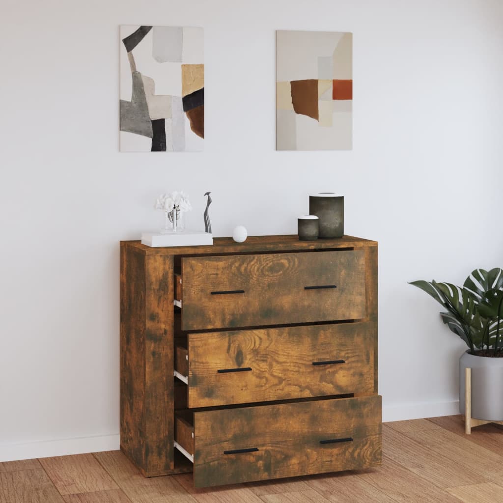 Sideboard Smoked Oak 80x33x70 cm Engineered wood