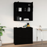 Armoire murale Noir 80x33x80 cm Bois d'ingénierie