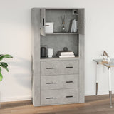 Armoire murale Gris béton 80x33x80 cm Bois d'ingénierie