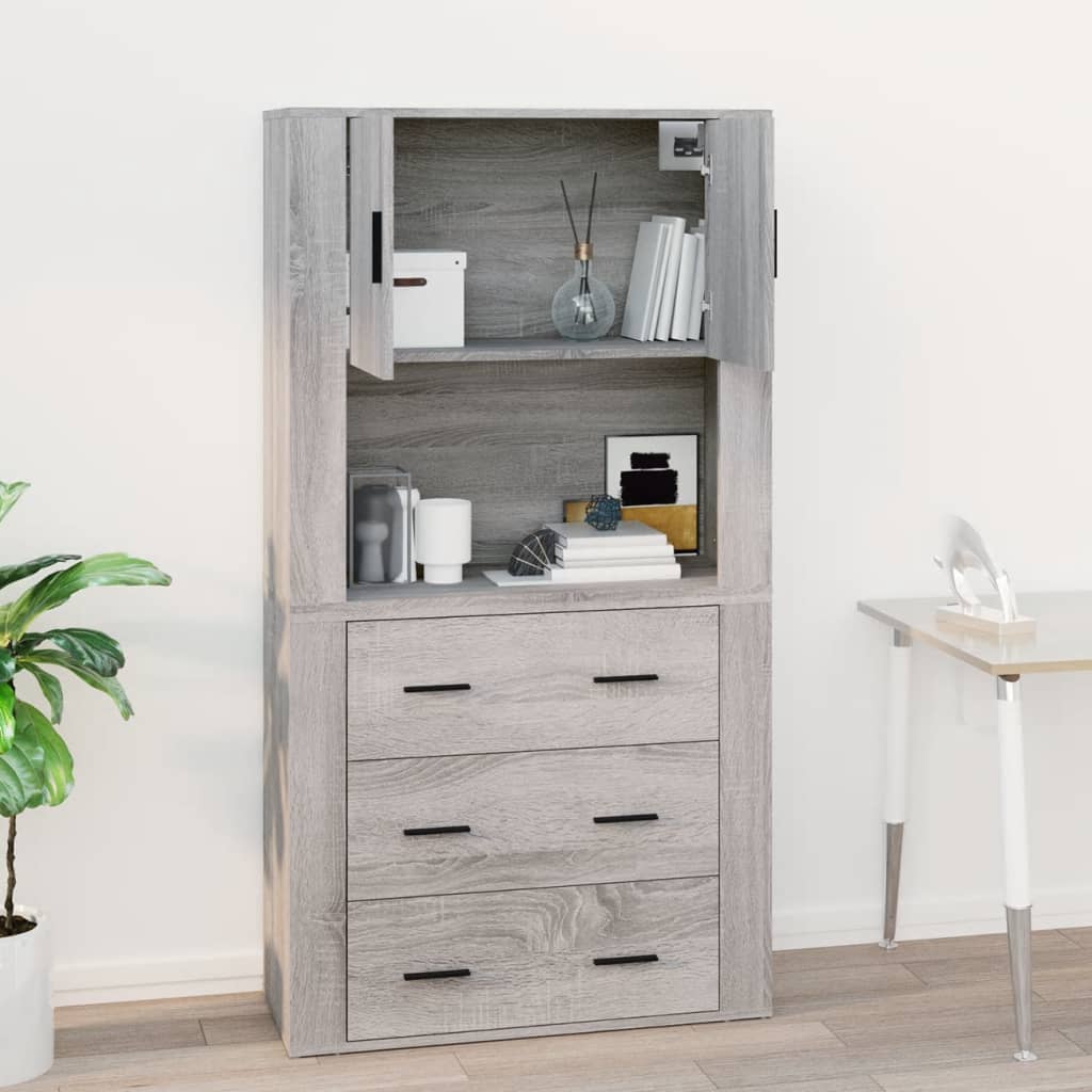 Armoire murale Sonoma gris 80x33x80 cm Bois d'ingénierie