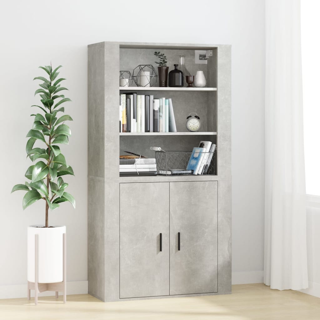 Armoire murale Gris béton 80x33x80 cm Bois d'ingénierie