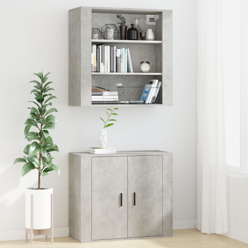 Armoire murale Gris béton 80x33x80 cm Bois d'ingénierie