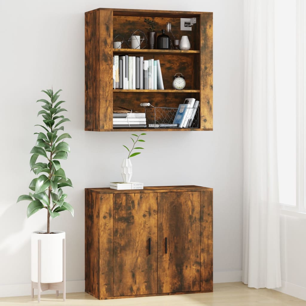 Wandschrank Räuchereiche 80x33x80 cm Holzwerkstoff