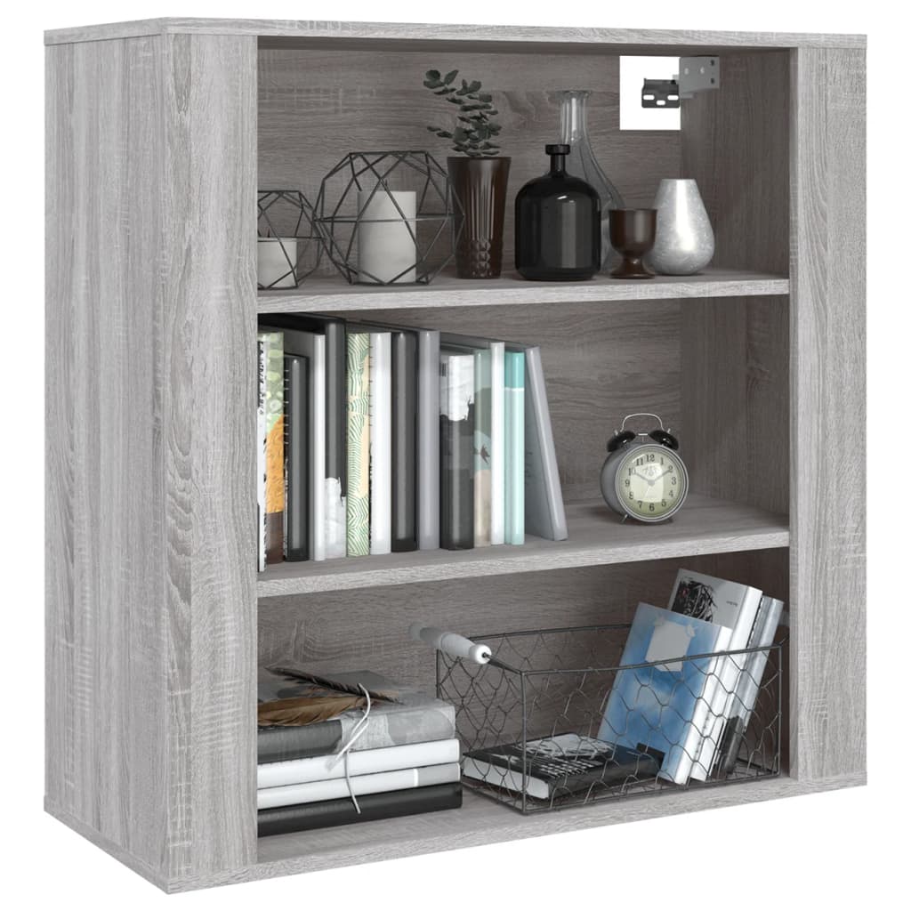 Sonoma grauer Wandschrank 80x33x80 cm Holzwerkstoff