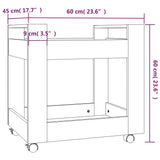 Chariot de bureau Blanc 60x45x60 cm Bois d'ingénierie