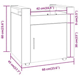 Chariot de bureau Blanc 60x45x60 cm Bois d'ingénierie