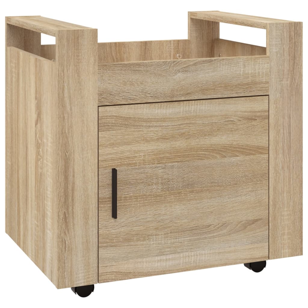 Chariot de bureau Chêne sonoma 60x45x60 cm Bois d'ingénierie