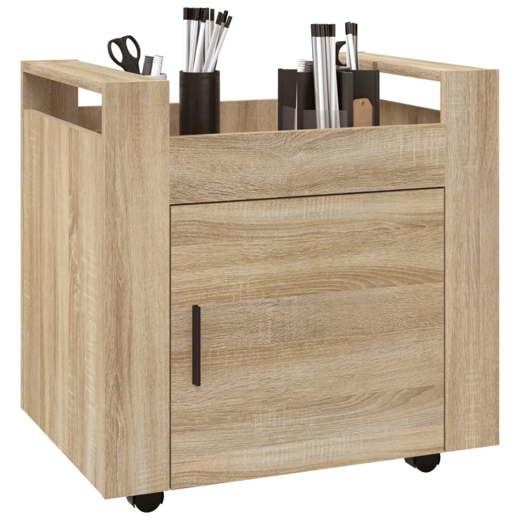 Chariot de bureau Chêne sonoma 60x45x60 cm Bois d'ingénierie