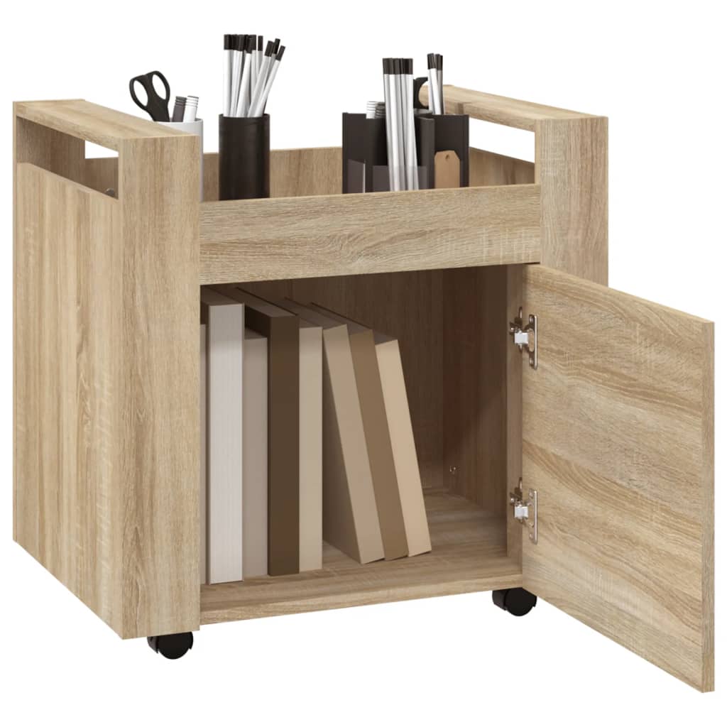 Chariot de bureau Chêne sonoma 60x45x60 cm Bois d'ingénierie