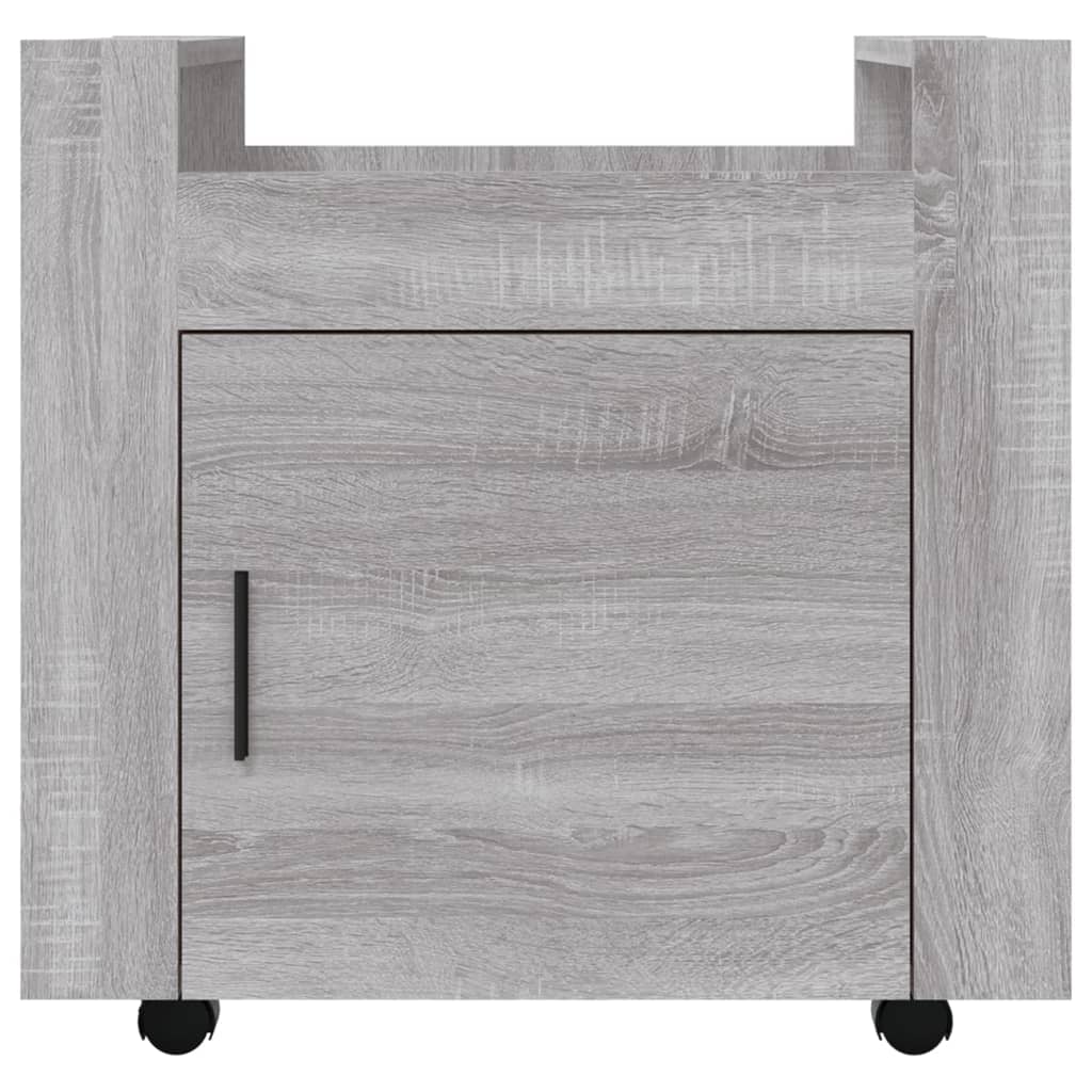 Sonoma Grey Office Trolley 60x45x60 cm Engineered Wood