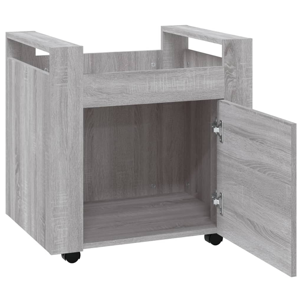 Sonoma Grey Office Trolley 60x45x60 cm Engineered Wood