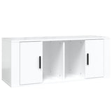 Meuble TV Blanc brillant 100x35x40 cm Bois d'ingénierie