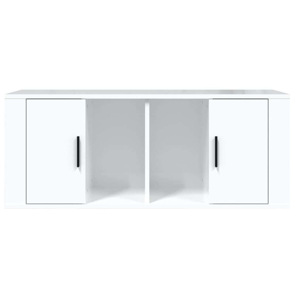 TV cabinet Glossy white 100x35x40 cm Engineered wood