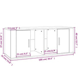 Meuble TV Blanc brillant 100x35x40 cm Bois d'ingénierie