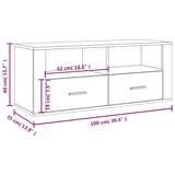 Meuble TV Blanc brillant 100x35x40 cm Bois d'ingénierie