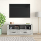 Meuble TV Gris béton 100x35x40 cm Bois d'ingénierie