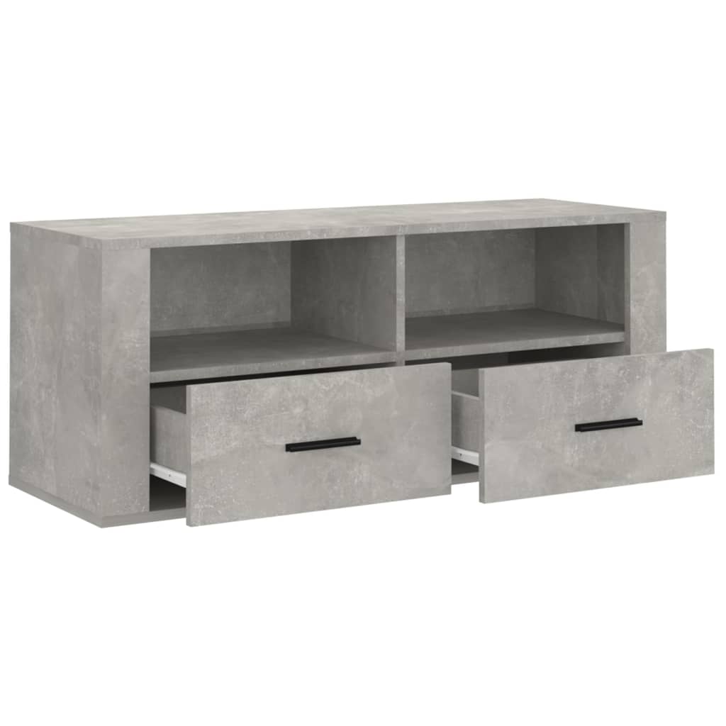 Meuble TV Gris béton 100x35x40 cm Bois d'ingénierie