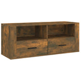 Meuble TV Chêne fumé 100x35x40 cm Bois d'ingénierie