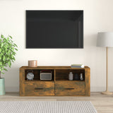 Meuble TV Chêne fumé 100x35x40 cm Bois d'ingénierie