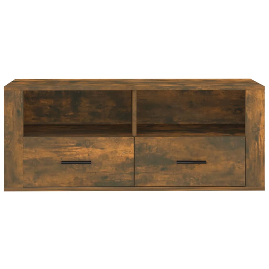 Meuble TV Chêne fumé 100x35x40 cm Bois d'ingénierie