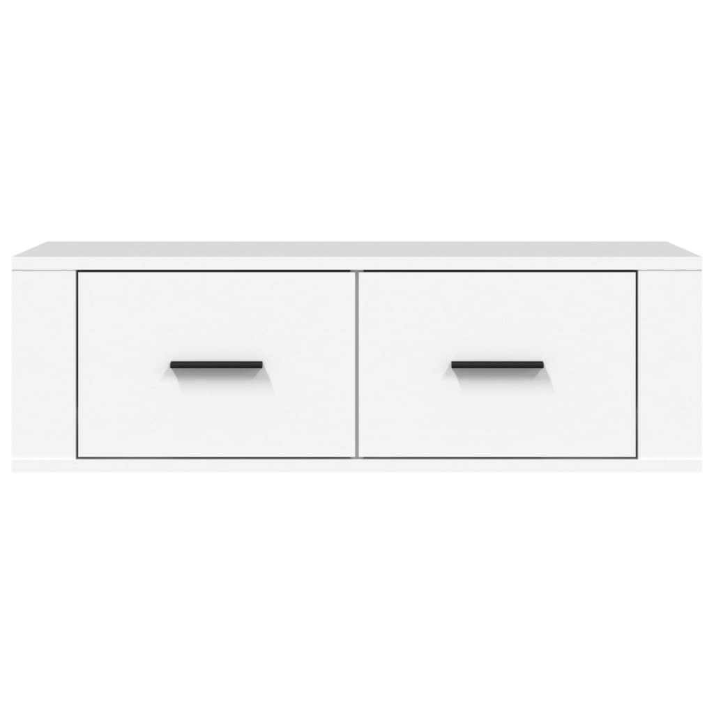 White 80x36x25 cm suspended TV cabinet Engineered wood