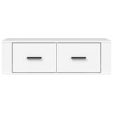 White 80x36x25 cm suspended TV cabinet Engineered wood