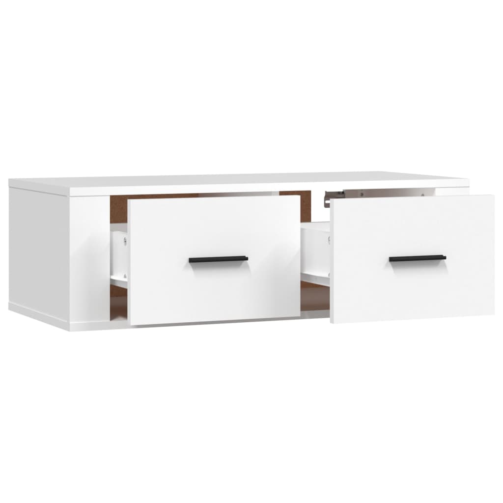 White 80x36x25 cm suspended TV cabinet Engineered wood