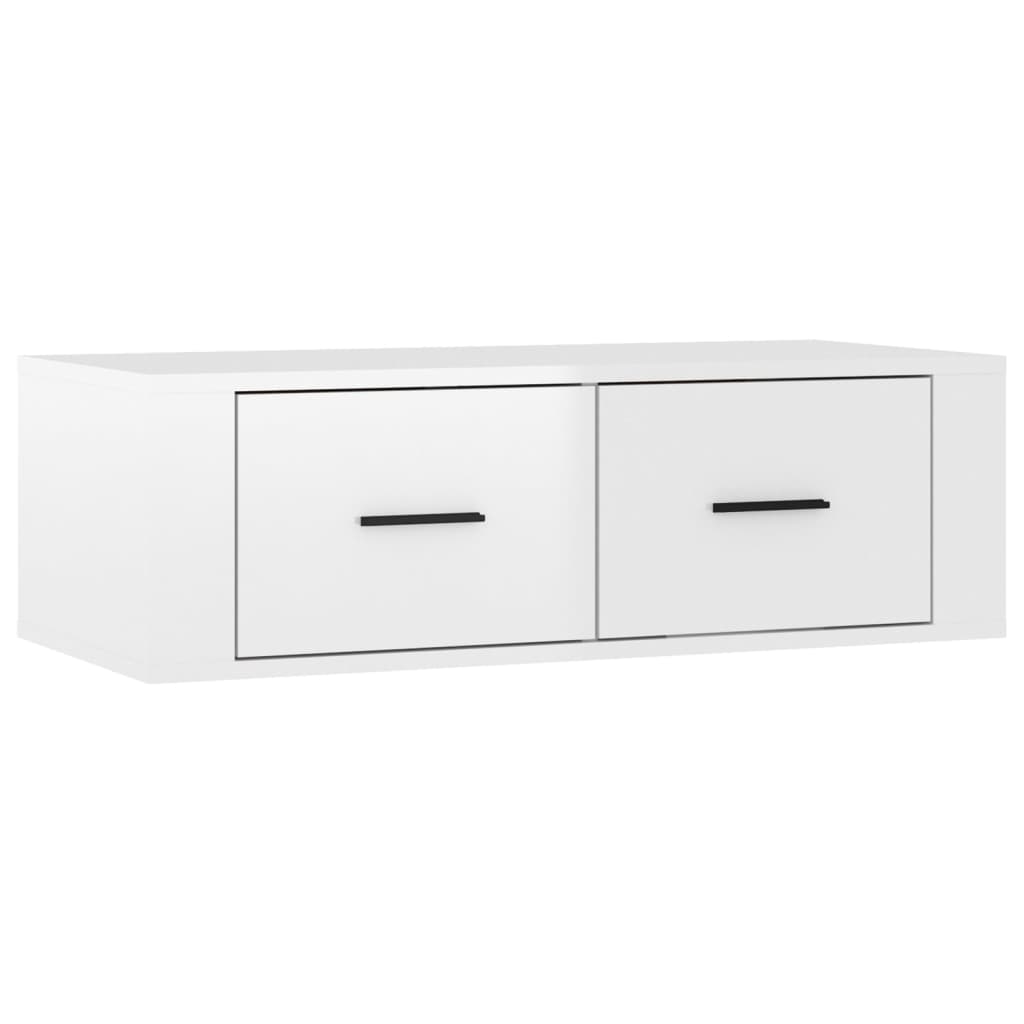 Wall-mounted TV cabinet Glossy white 80x36x25 cm Engineered wood