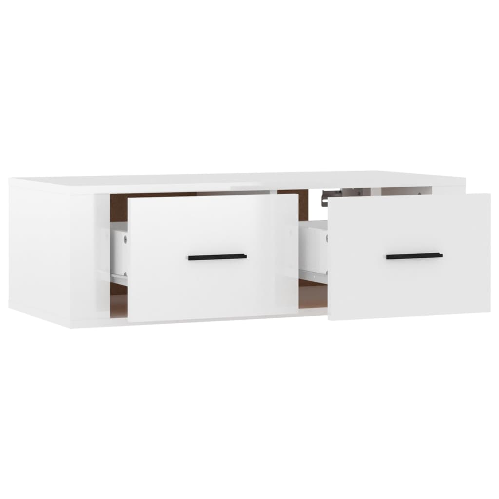 Wall-mounted TV cabinet Glossy white 80x36x25 cm Engineered wood