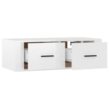 Wall-mounted TV cabinet Glossy white 80x36x25 cm Engineered wood