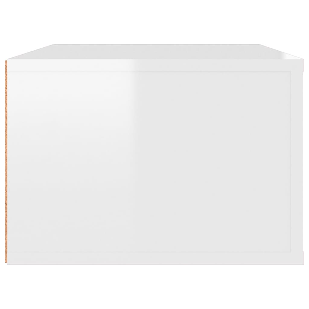 Meuble TV suspendu Blanc brillant 80x36x25 cm Bois d'ingénierie