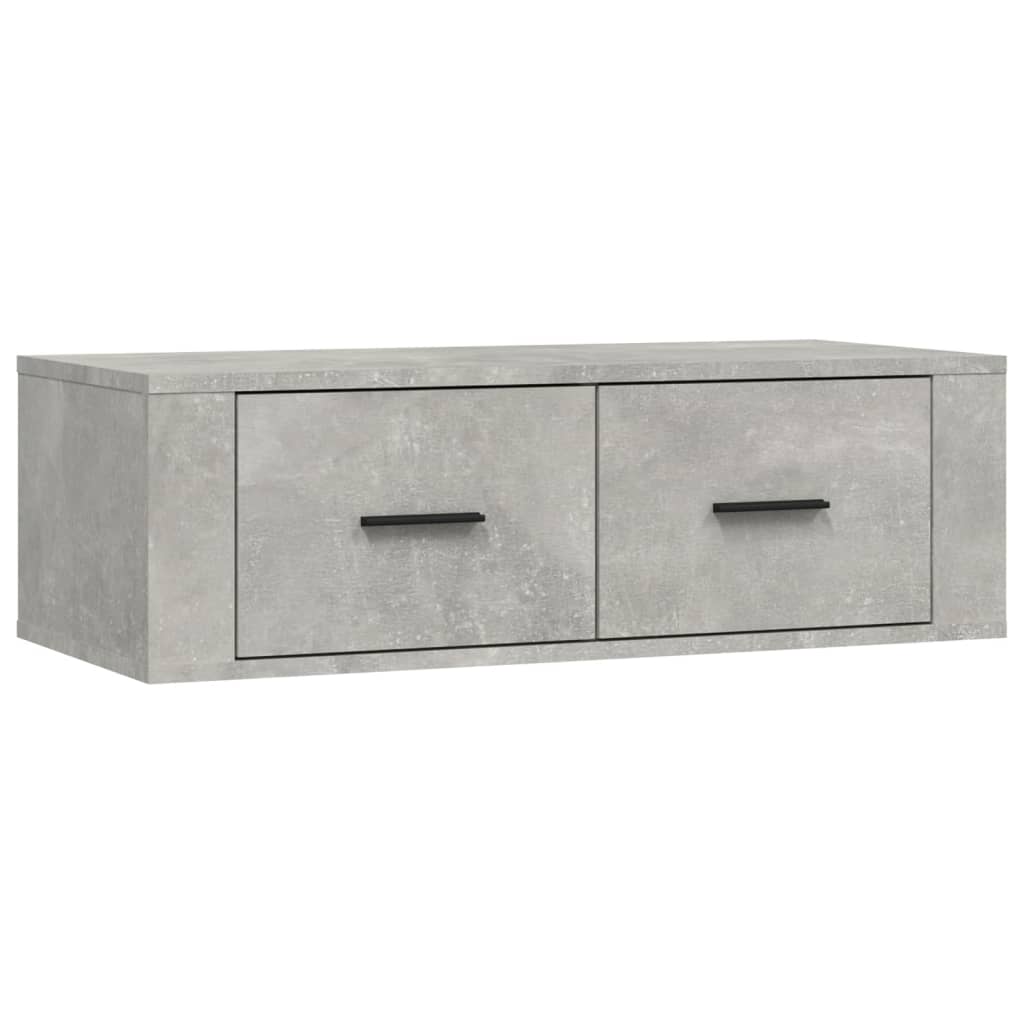 Meuble TV suspendu Gris béton 80x36x25 cm Bois d'ingénierie