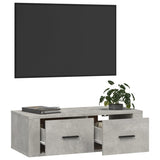 Meuble TV suspendu Gris béton 80x36x25 cm Bois d'ingénierie