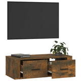 Hanging TV cabinet Smoked oak 80x36x25 cm Engineered wood