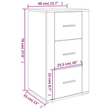 Buffet Blanc 40x33x70 cm Bois d'ingénierie