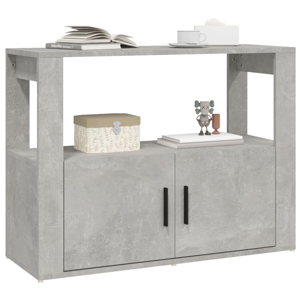 Buffet Gris béton 80x30x60 cm Bois d'ingénierie