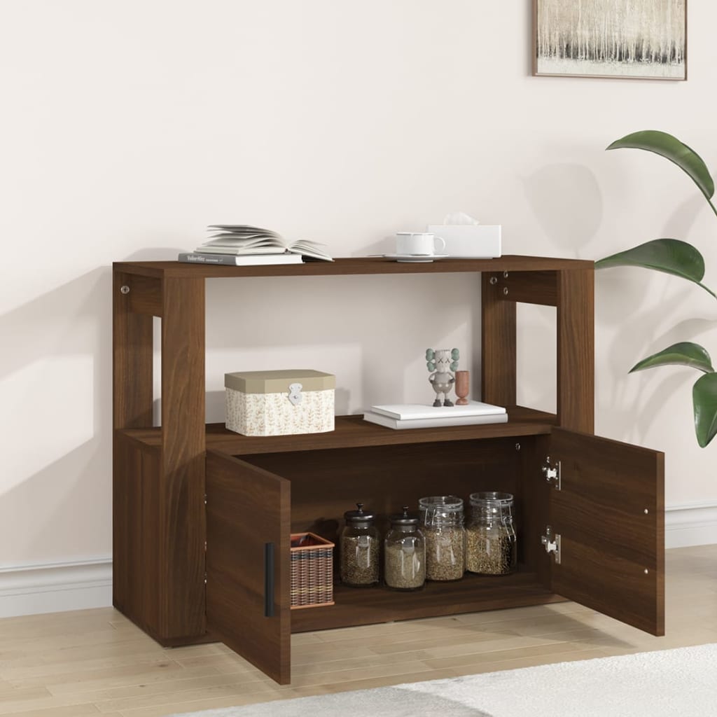 Buffet Chêne marron 80x30x60 cm Bois d'ingénierie