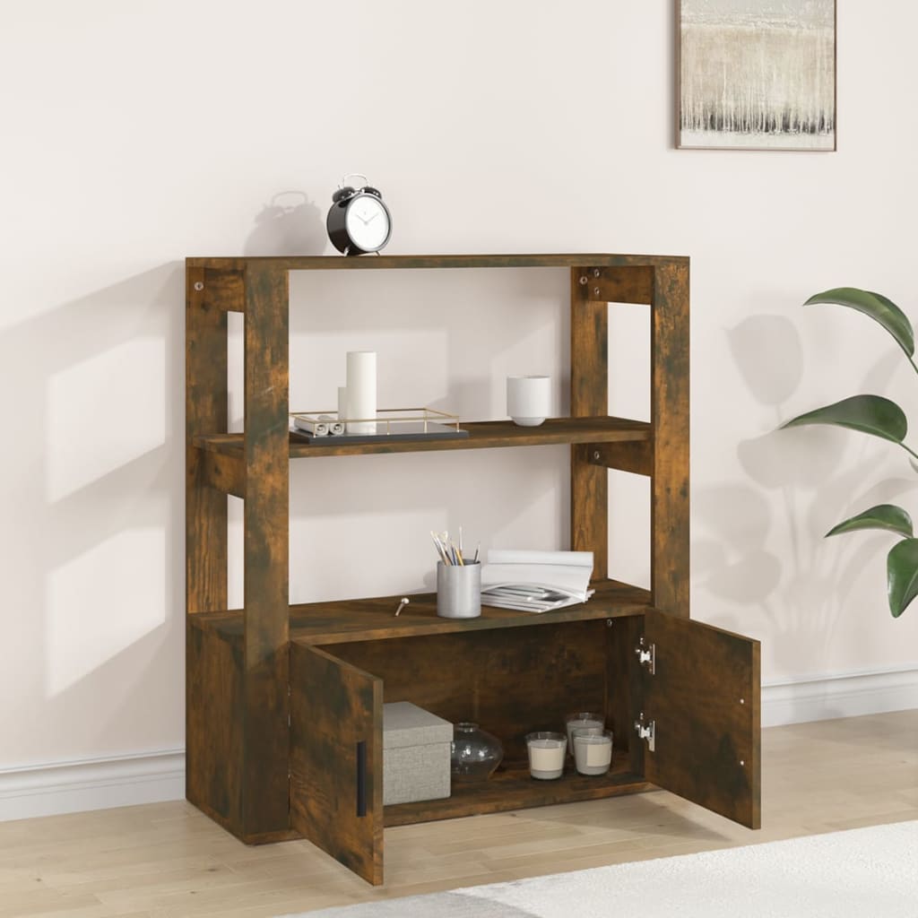 Buffet Chêne fumé 80x30x90 cm Bois d'ingénierie