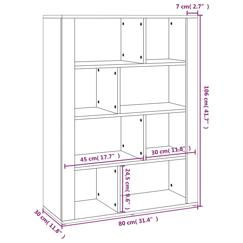 Buffet Sonoma gris 80x30x106 cm Bois d'ingénierie