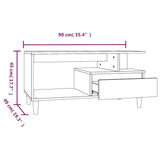 Couchtisch Räuchereiche 90x49x45 cm Holzwerkstoff