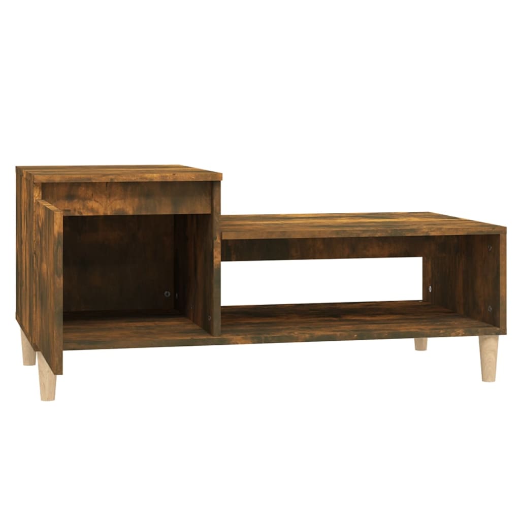 Table basse Chêne fumé 100x50x45 cm Bois d'ingénierie