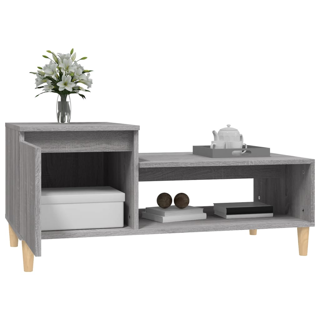 Sonoma Couchtisch grau 100x50x45 cm Holzwerkstoff