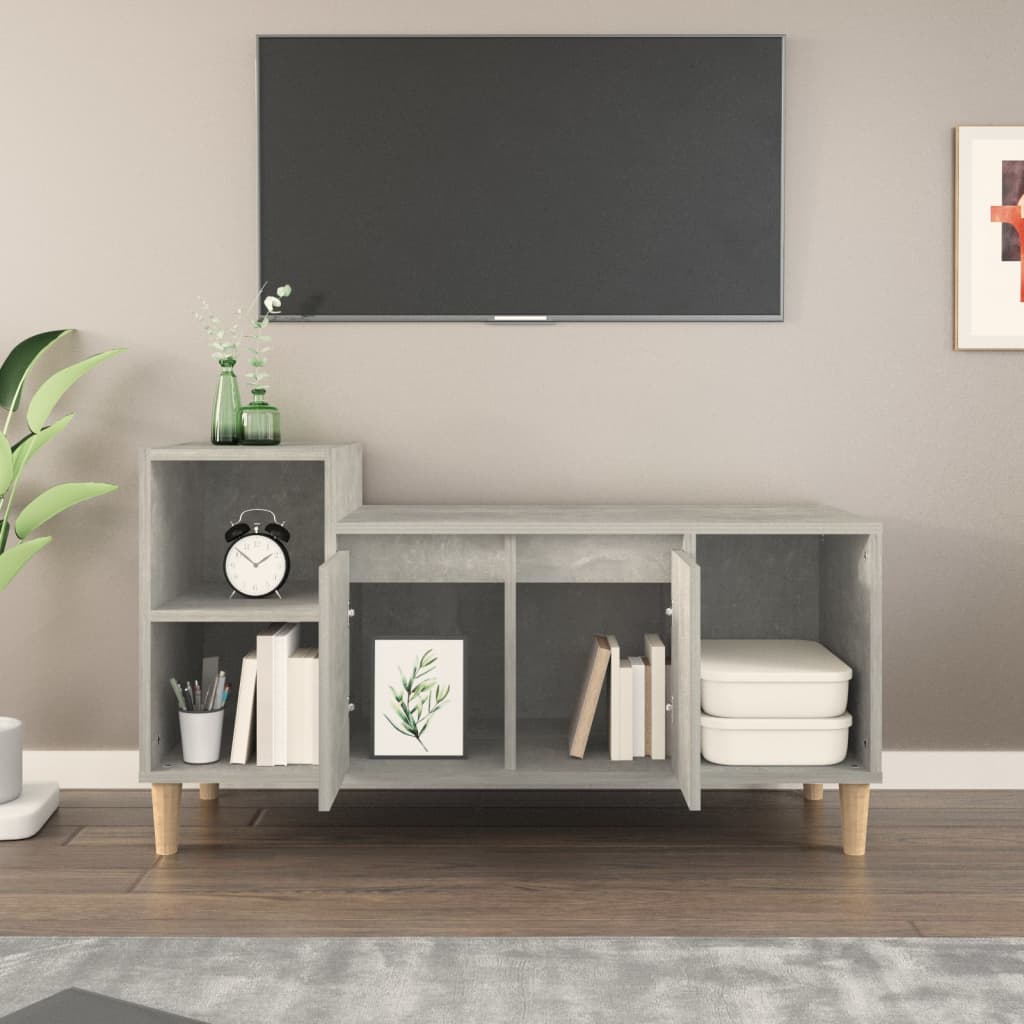 Meuble TV Gris béton 100x35x55 cm Bois d'ingénierie