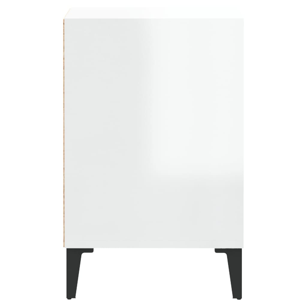 Meuble TV Blanc brillant 100x35x55 cm Bois d'ingénierie