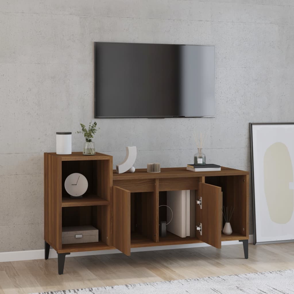 Meuble TV Chêne marron 100x35x55 cm Bois d'ingénierie