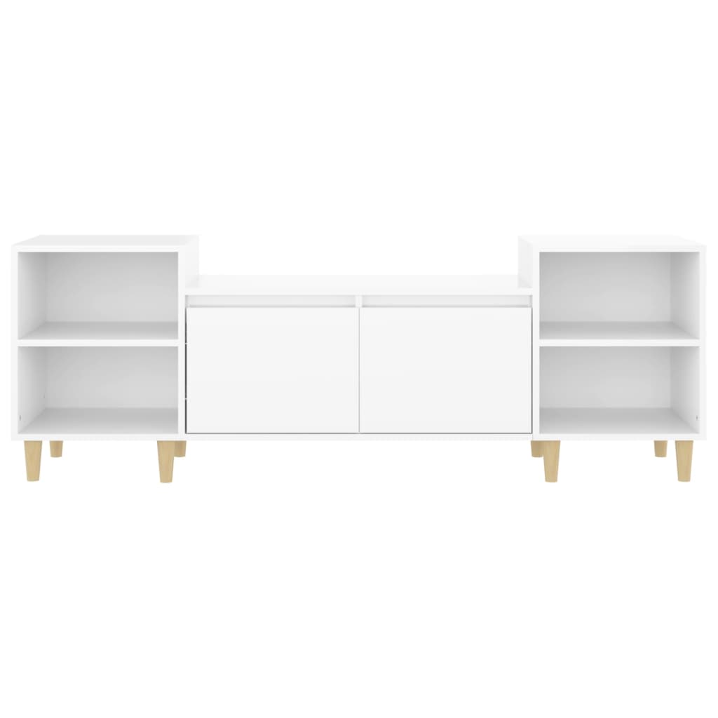 Meuble TV Blanc brillant 160x35x55 cm Bois d'ingénierie