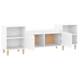 Meuble TV Blanc brillant 160x35x55 cm Bois d'ingénierie