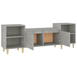 Meuble TV Gris béton 160x35x55 cm Bois d'ingénierie