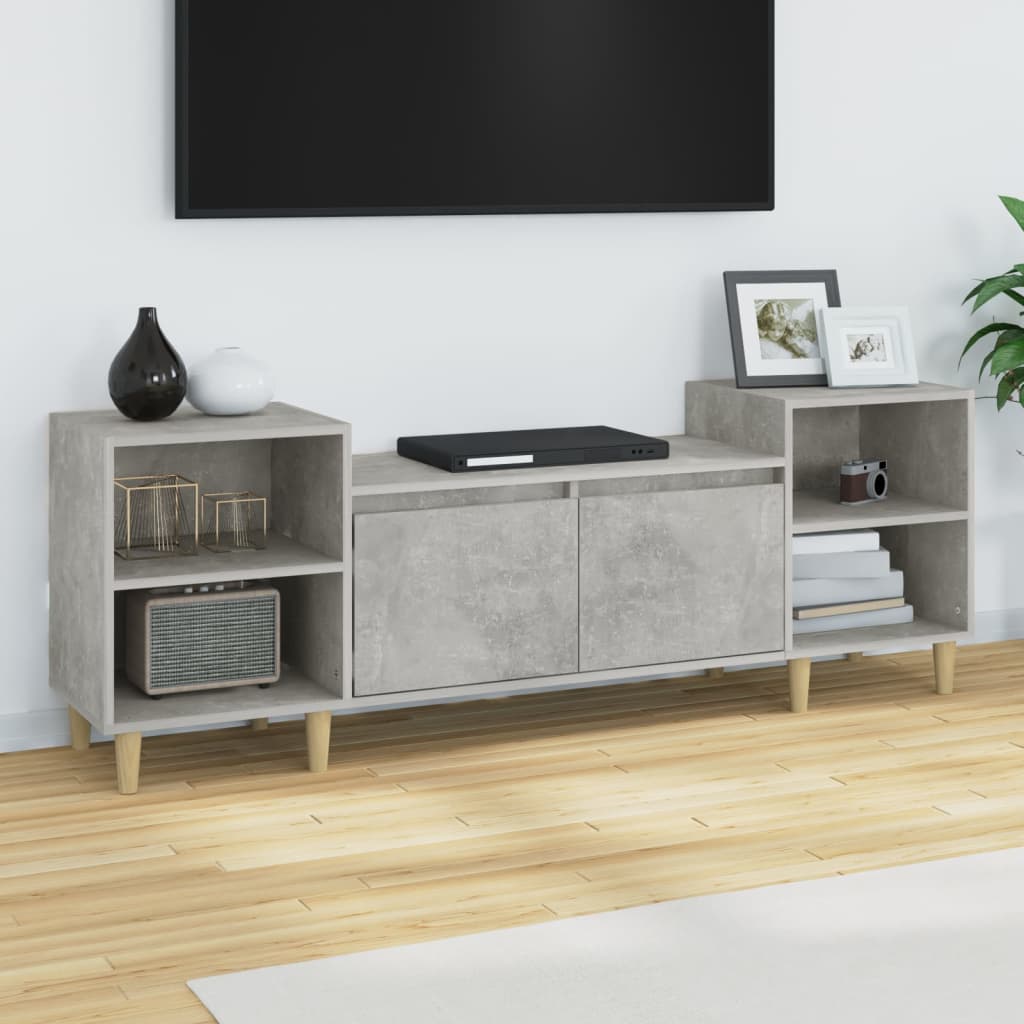 Meuble TV Gris béton 160x35x55 cm Bois d'ingénierie