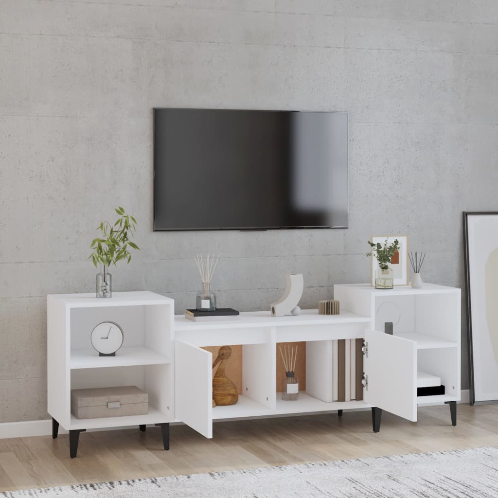 Meuble TV Blanc 160x35x55 cm Bois d'ingénierie